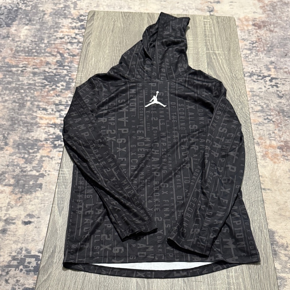 Jordan Black Hoodie with White Logo